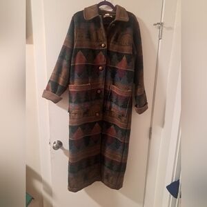 Vintage Blanket Duster Coat